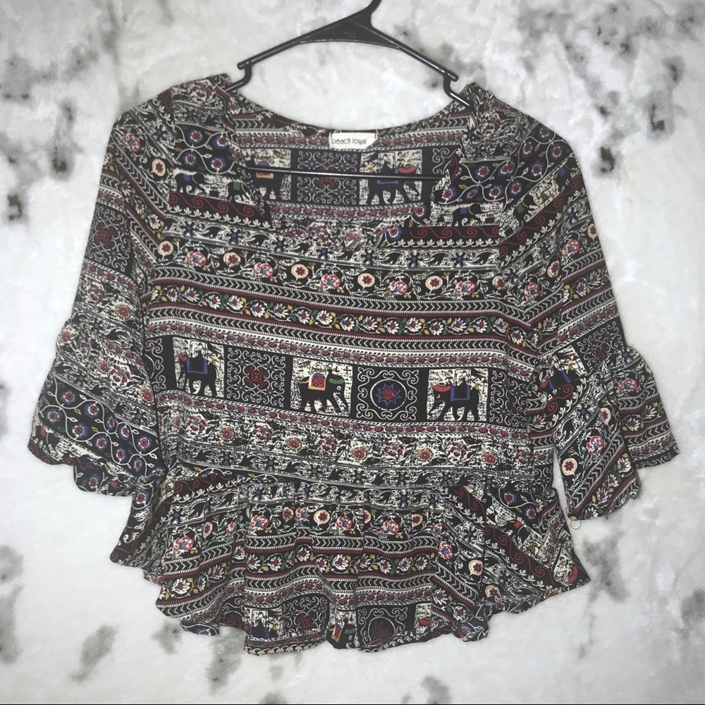 2/$35 Peach Royal Tribal Blouse
